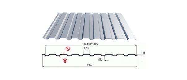 Профнастил оцинкованный С-20 1100x2500 купить недорого в Шаховской